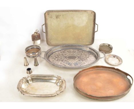 19th Century and Later Silver Plated Ware (14),  various items, Victorain ocatgonal swing dandle basket dated 1187, oval plat
