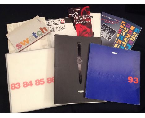 Books and Ephemera - a Swatch Watch 1983-1992 three section catalogue, plastic cased;  others 1993, 94,95.96;  1983-91 hard b