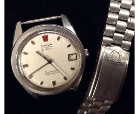 Omega - a Seamaster Chronometer electronic F300 Hz gentleman's stainless steel wrist watch, circular dial,baton markers, cent