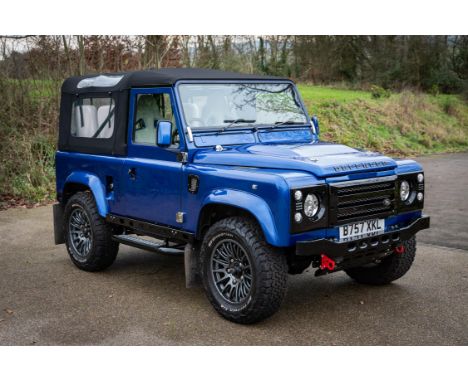 A superb Defender which has been restored, personalised, updated, upgraded and strikingly presented in Lamborghini Blu Caelum