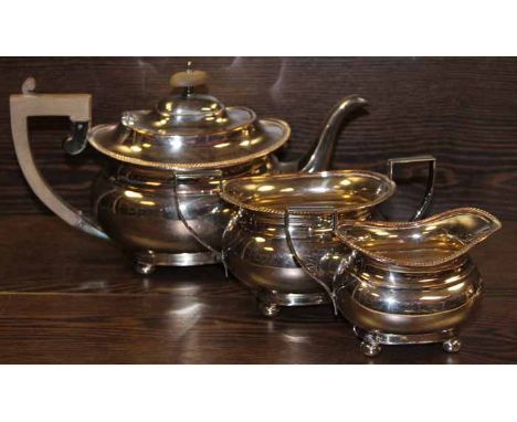 SILVER PLATED THREE PIECE TEA SERVICE