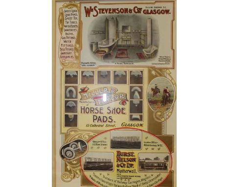 GLASGOW LITHOGRAPH ADVERTISEMENT
for Wm Stevenson, Miller & Taylor and Hurst Nelson &Co