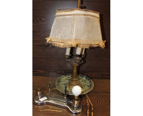 ART DECO STYLE TABLE LAMP AND A MARBLE LAMP