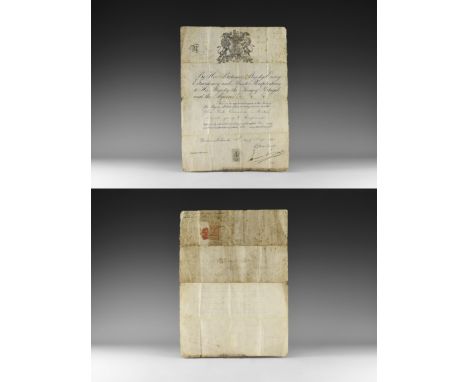 Dated 10 May 1893. A printed travel document issued by the British Consul at Lisbon, Portugal, with manuscript number 54 and 