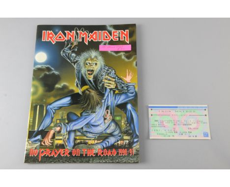 Iron Maiden No Prayer On The Road 1990/91 Japanese Tour Programme & original ticket from 28th March 1991