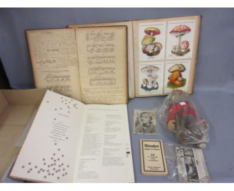 Steiff toy in the form of a gnome, bearing original label ' Pucky ', together with a quantity of Austrian ' Mecki ' postcards