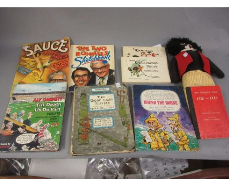 Three various script books for the Goon Show, ' Round the Horn ', ' 'Til Death Do Us Part ', Two Ronnies sketch books ' Sauce