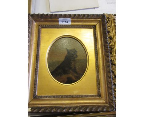 Attributed to Henry B Chalon, 19th Century oil on millboard, portrait of a terrier, oval mounted, gilt framed