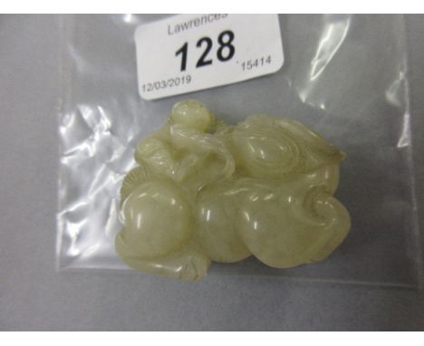 Chinese carved jade figure of a mystical beast with figure on its back CONDITION REPORT 5cms long x 4cms tall.Some chips to e
