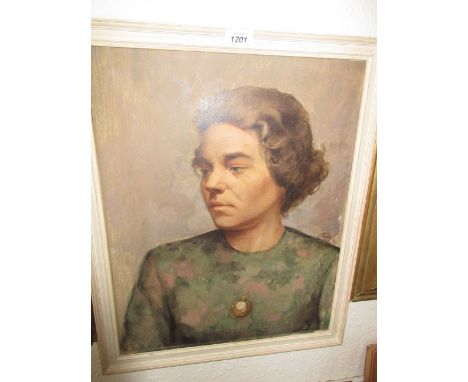 Trentoff ? signed, oil on canvas, half length portrait of a lady, 19.5ins x 15.5ins