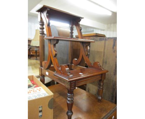 Reproduction mahogany three tread library step