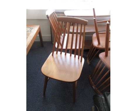 Set of six mid 20th Century stick back dining chairs