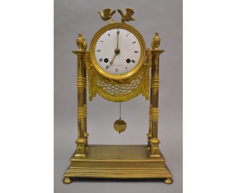 French Second Empire period ormolu mantel clock, the white enamel dial with Arabic and Roman numerals, signed Remacle a Aix-L