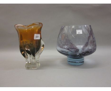 Murano Art Glass vase and a modern Caithness type Art Glass vase