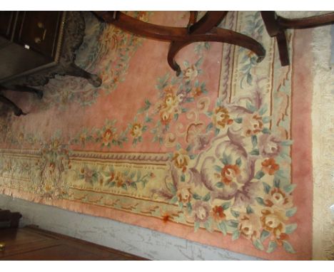 Chinese woollen carpet of floral design, approximately 11ft 6ins x 8ft 6ins