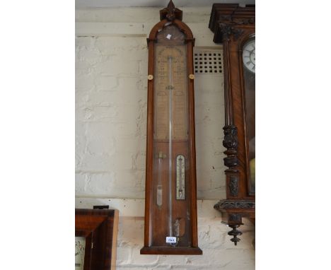 19th Century Gothic revival oak cased Admiral Fitzroy barometer