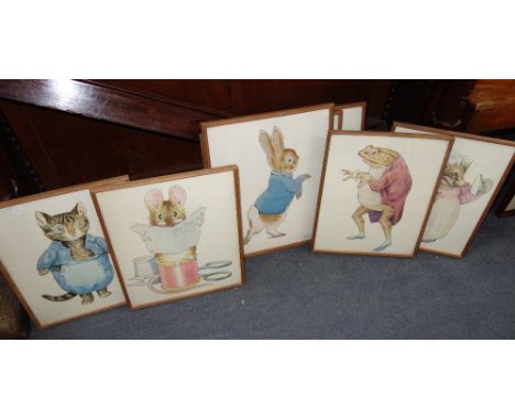 A COLLECTION OF VINTAGE BEATRIX POTTER PRINTS, including 'Tom Kitten' and 'Peter Rabbit' (8)