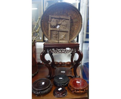 A CHINESE HARDWOOD STAND and similar items
