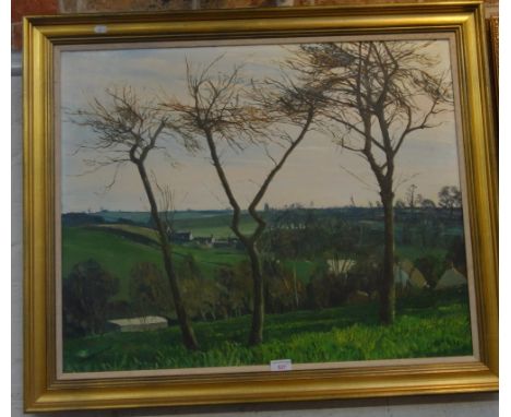 R MARRIOT-TRESTINI: 'Cider Apple Trees', oil on canvas