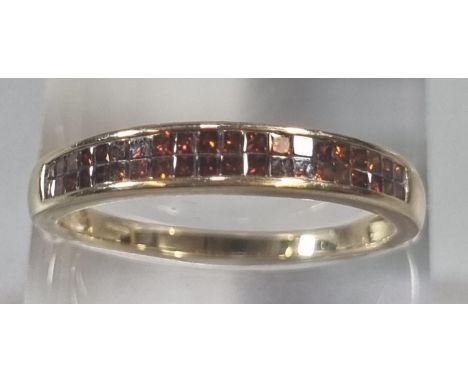 9ct gold multi cluster brown diamond ring ring.&nbsp; 2.3g approx.&nbsp; Size S1/2.&nbsp; (B.P. 21% + VAT)