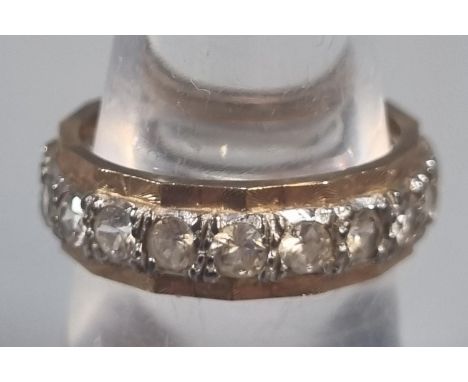 9ct gold full eternity style ring. (Not diamonds).  3.9g approx.  Size K.  (B.P. 21% + VAT) 