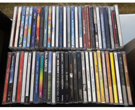 Vintage box containing a collection of CDs including; All Saints, Jamiroquai, Dido, Ella Fitzgerald, Kings of Leon, Neil Diam