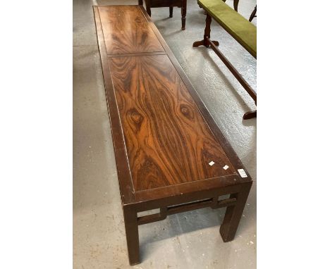 Modern Chinese hardwood bench/table of low proportions.   (B.P. 21% + VAT) 