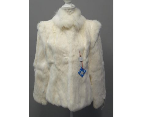 White vintage rabbit/coney fur jacket. Charity sale.(B.P. 21% + VAT) 