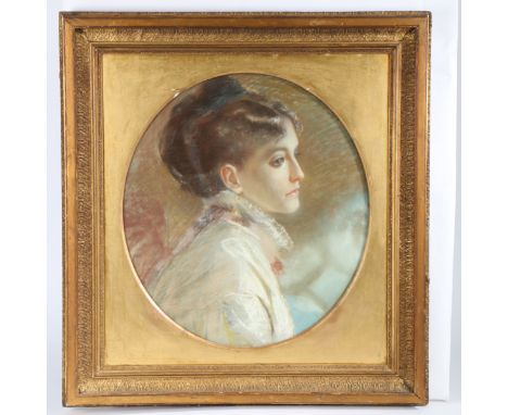 English School (19th Century) Portrait of a Lady unsigned, pastel on paper 49 x 44cm (19.25" x 17.25")