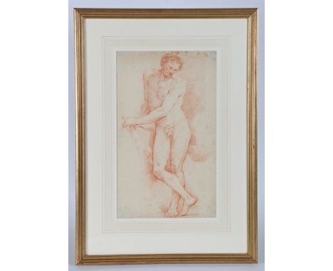 Old Master School (18th Century) Male Nude unsigned, rouge drawing 38 x 22cm (15" x9")