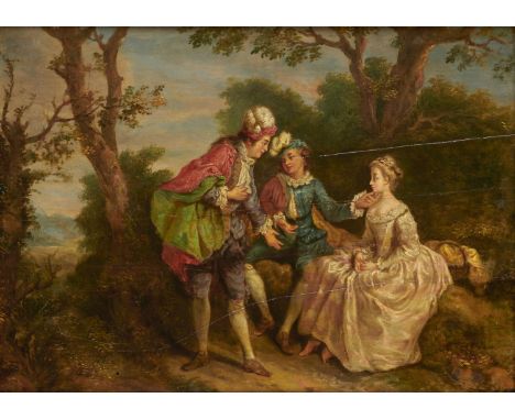 FRENCH SCHOOL, THE SOUTENEUR, OIL ON PANEL, 29 X 39.5CM 
