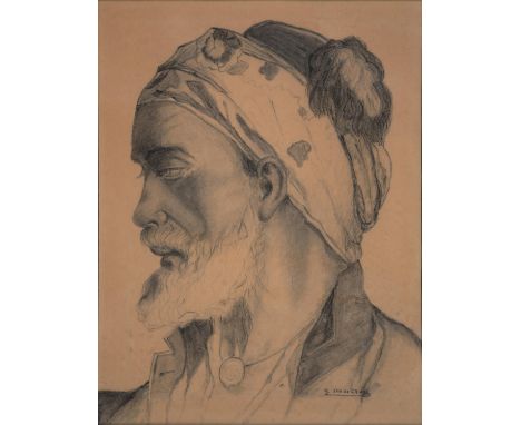 Y. VAN DE CRUYS, PORTRAIT OF A GENTLEMAN, SIGNED,&nbsp; CHARCOAL, 41 X 31CM 