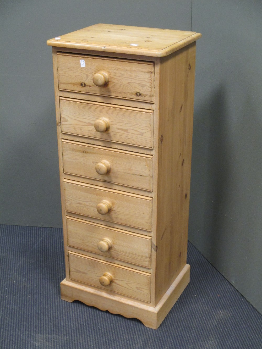 Three stripped or unpainted pine chests of drawers (3) in Cheffins
