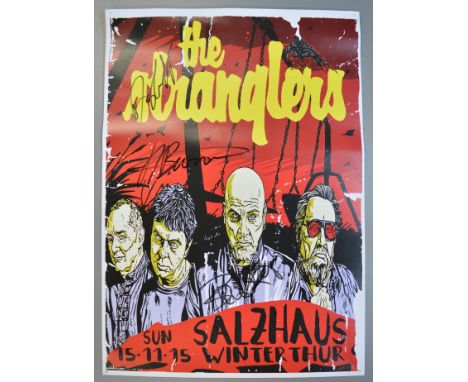 THE STRANGLERS signed poster from the Salzhaus in Winterhur, Switzerland, measuring 16.5" x 12", signed by Dave, Baz & JJ. [N