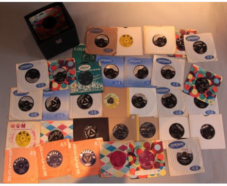 30+ Vintage 7 inch singles most in company sleeves including mainly 50s &amp; 60s Rock n Roll - Billy Fury, Dickie Valentine,