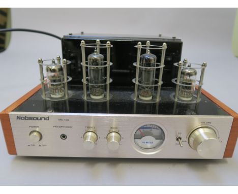 Valve amplifier with VU Meter Nobsound model MS-10D in fully working order treble and bass controls and suitable for playing 