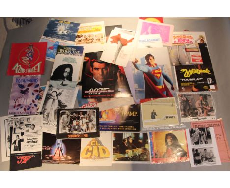 Collection of cinema campaign books, mini posters and stills for titles including Superman, Pink Floyd, James Bond, Jaws 3, G
