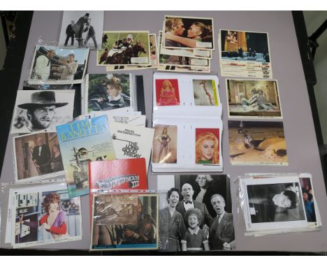 Collection of cinema stills, lobby cards and photographs, plus some scripts. Lobby cards include: The Towering Inferno starri