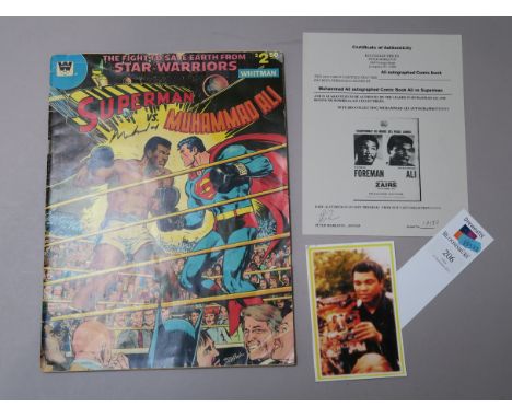 Muhammad Ali autographed comic book Superman vs Muhammad Ali Whitman comic with artwork by Neal Adams to the signed cover wit