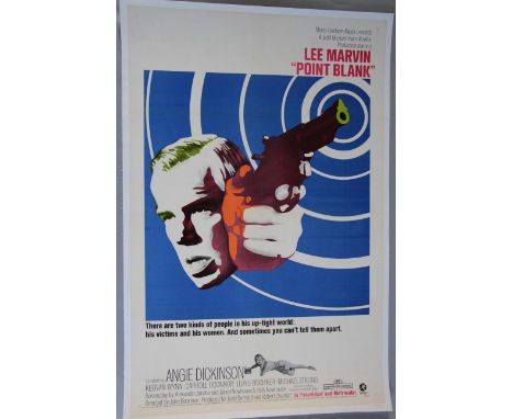 Point Blank (1967) US one sheet film poster with vivid colour portrait of Lee Marvin by Serrano and also picturing Angie Dick