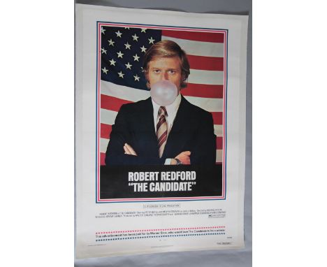 The Candidate (1972) American one-sheet film poster on linen starring Robert Redford who is pictured playing Bill McKay runni