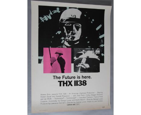 THX 1138 (1971) first release US 60 x 40 inch film poster George Lucas first film and starring Robert Duvall and Donald Pleas
