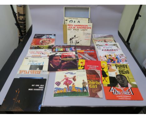 Vintage LP records mostly soundtracks including Hammer presents Dracula Christopher Lee, My Fair Lady, The Sound of Music, Ge