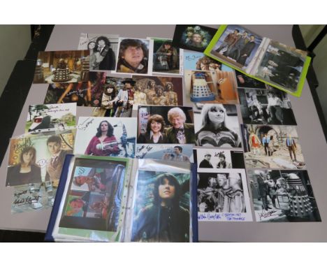 Doctor Who autographs on photos including Tom Baker (4th Doctor), Peter Davidson (5th Doctor), Colin Baker (6th), Sylvester M