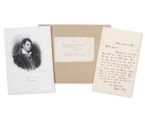 Southey (Robert,&nbsp;poet and reviewer, 1774-1843) Autograph Letter signed to General William Peachy, 1p. with conjugate bla