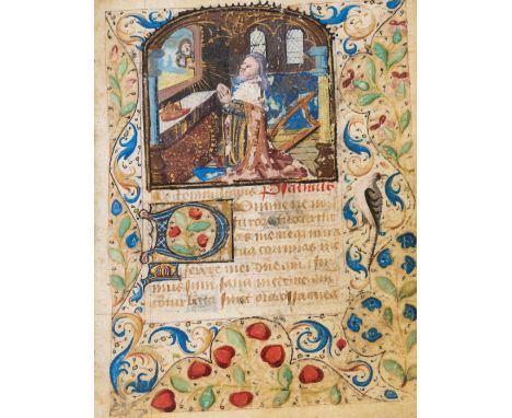 Book of Hours, Use of Poitiers, in Latin, illuminated manuscript on vellum, 107 leaves (plus modern vellum endleaves at front