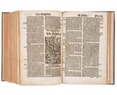 Bible, English. [The bible in Englishe], 5 parts in one, [Great Bible version], double column, black letter, woodcuts in the 