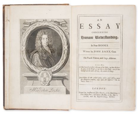 Locke (John) An Essay concerning Humane Understanding, fourth edition, engraved portrait, 18th century ownership inscription 