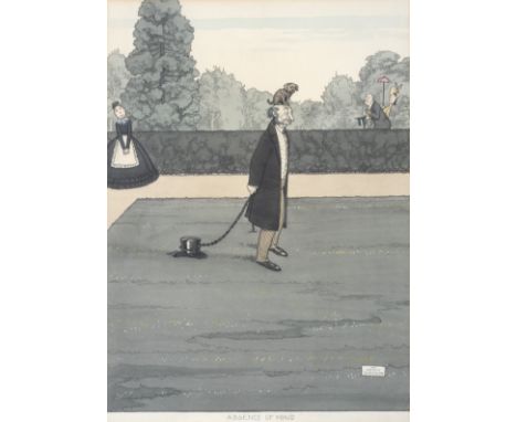 Robinson (William Heath) Absence of Mind,&nbsp;pen and black ink, pencil, watercolour, signed in the lower right, on cream wo