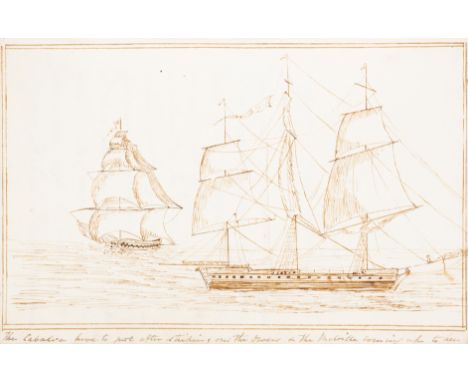 Shipwreck.- A Narrative of the loss of the H.C.S. Cabalva..., manuscript, title and 130pp., full-page pen and ink drawing of 